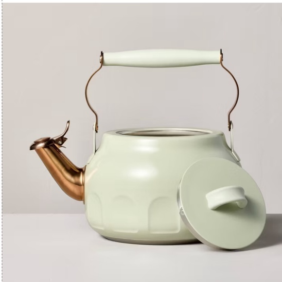 Hearth & Hand with Magnola - 2qt Stainless Steel Arch Cutout Teapot Serene Green - Picture 12 of 13